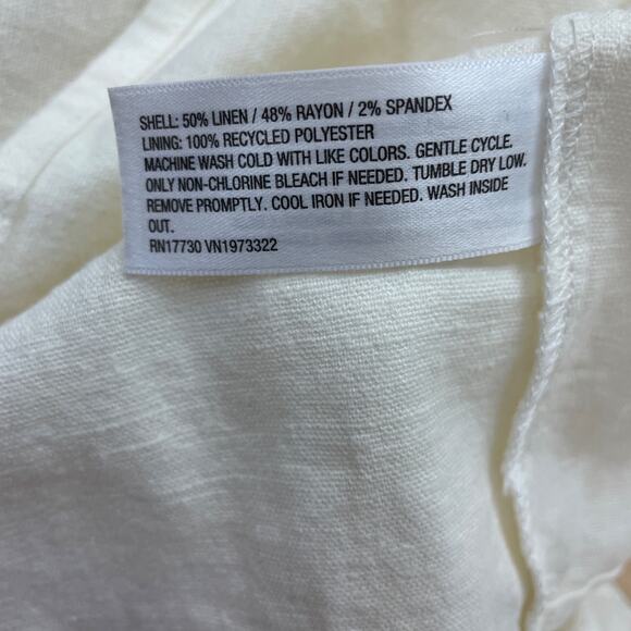 Wild Fable Women's Linen Lace Tie Back Summer Midi Slip Dress Off White Size 00 - Picture 4 of 6